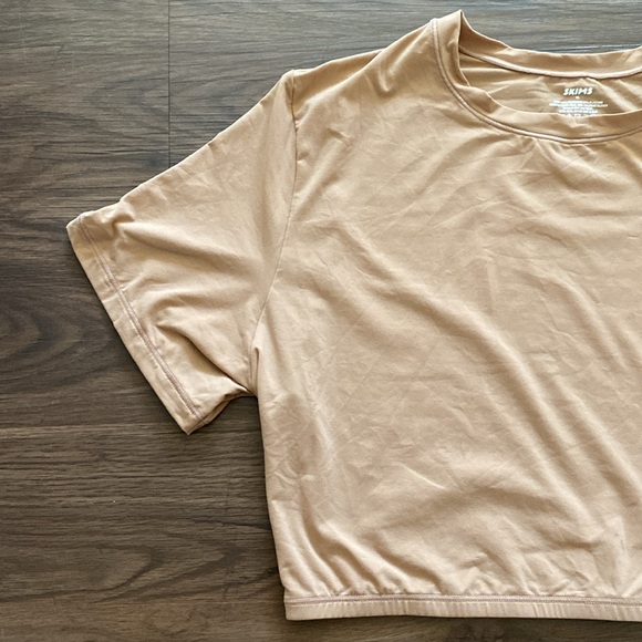 New SKIMS Fits Everybody Super Cropped T-Shirt Color Sienna Size XL NWT - Picture 3 of 6